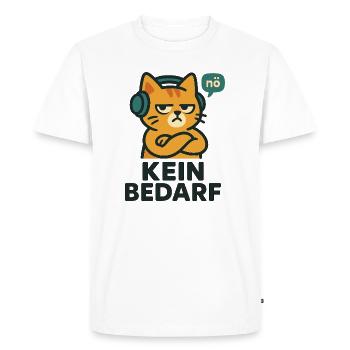 Pas besoin – Nope chat avec des écouteurs - T-shirt Premium bio Homme - blanc - Devant - Nico (187cm)
