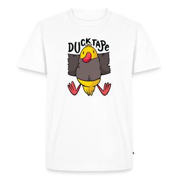 Duck Taping Comedy Character Design - Men's Premium Organic T-Shirt - white - Front - Nico (187cm)