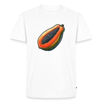 Papaye Sépie Colorée Illustration - T-shirt Premium bio Homme - blanc - Devant - Nico (187cm)
