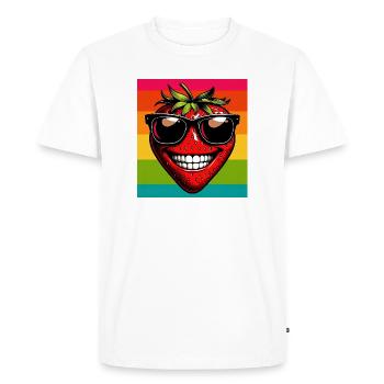 Fraise Fraises - T-shirt Premium bio Homme - blanc - Devant - Nico (187cm)