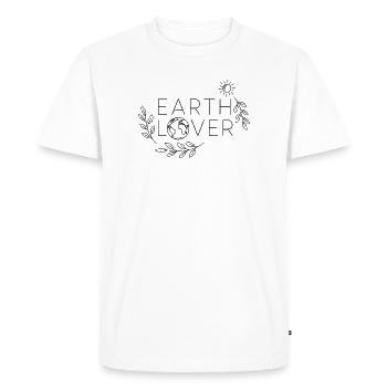 Earth Lover Minimal Nature Design - Men's Premium Organic T-Shirt - white - Front - Nico (187cm)