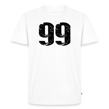 Maillot numéro 99 - T-shirt Premium bio Homme - blanc - Devant - Nico (187cm)
