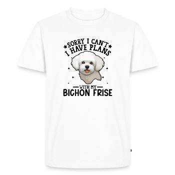 Cute White Poodle Illustration - Men's Premium Organic T-Shirt - white - Front - Nico (187cm)