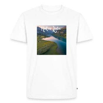 Nature Love Mountain Lake Landscape - Men's Premium Organic T-Shirt - white - Front - Nico (187cm)