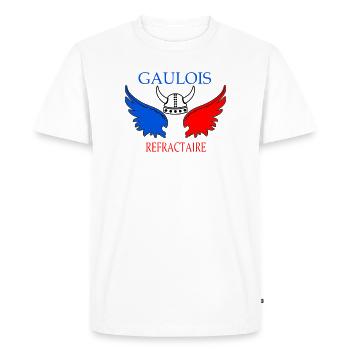 Ailes tricolores de Gaulois Refractaire - T-shirt Premium bio Homme - blanc - Devant - Nico (187cm)