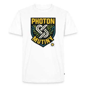 Mutinerie des photons - T-shirt Premium bio Homme - blanc - Devant - Nico (187cm)