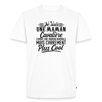 Maman Cavalière: normale, mais en plus badass - T-shirt Premium bio Homme - blanc - Devant - Nico (187cm)