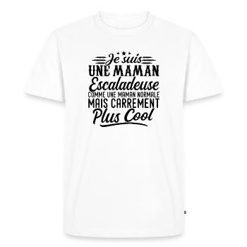 Maman Escaladeuse: normale, mais en plus badass - T-shirt Premium bio Homme - blanc - Devant - Nico (187cm)
