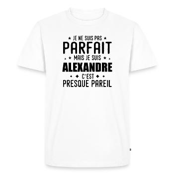 Alexandre : authentique, imparfait, top, fier - T-shirt Premium bio Homme - blanc - Devant - Nico (187cm)