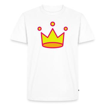Icône de la couronne - T-shirt Premium bio Homme - blanc - Devant - Nico (187cm)