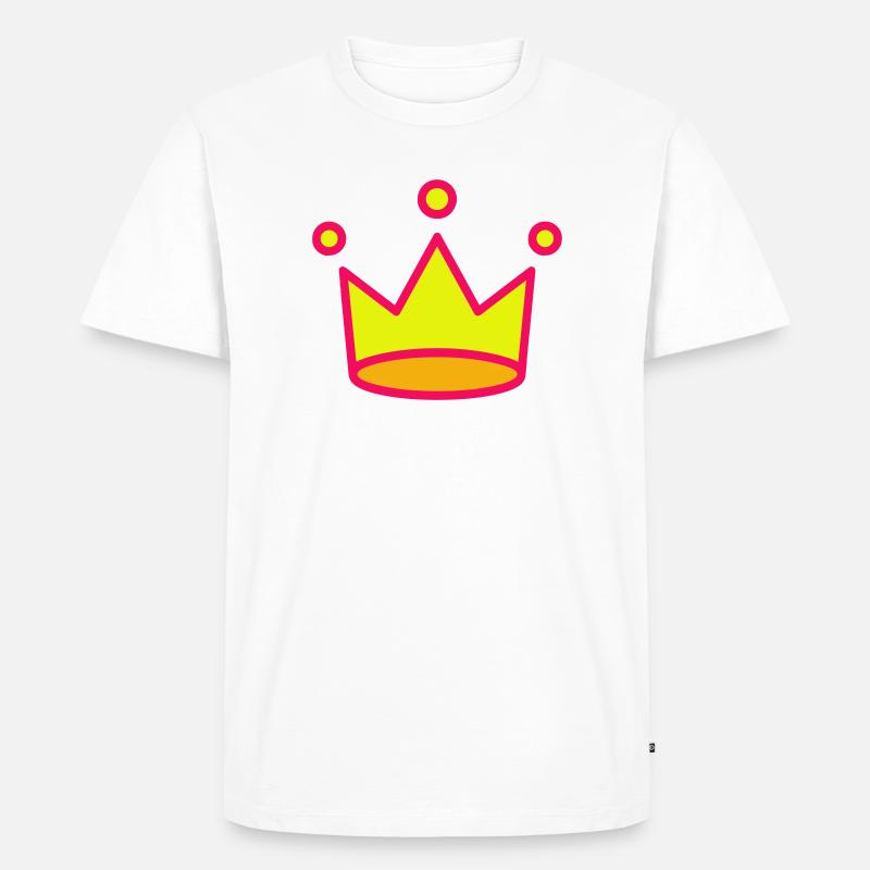 Crown Icon - Männer Premium Bio T-Shirt - Weiß