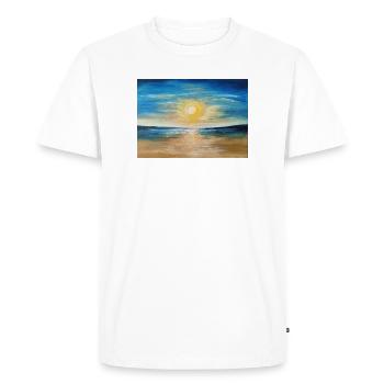 Sunset Reflection Over Calm Waters - Men's Premium Organic T-Shirt - white - Front - Nico (187cm)