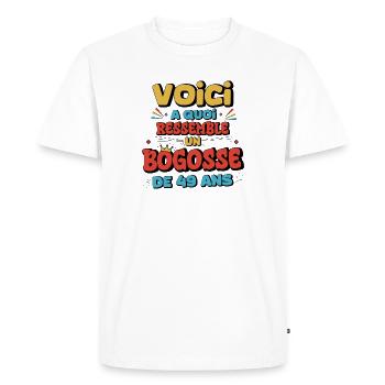 Humor Cinema Anniversary 49 Years - Men's Premium Organic T-Shirt - white - Front - Nico (187cm)