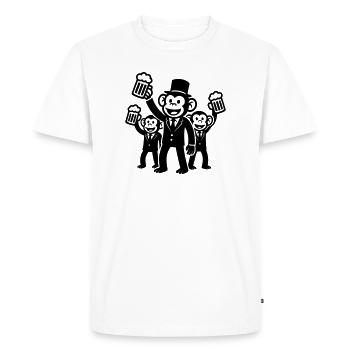 Enterrement de vie de jeune fille Singe Fête Marié - T-shirt Premium bio Homme - blanc - Devant - Nico (187cm)