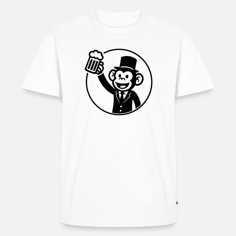 Affe Bräutigam Junggeselle Bier - Männer Premium Bio T-Shirt - Weiß