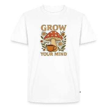 Motif de fleurs de champignons fantômes en croissance - T-shirt Premium bio Homme - blanc - Devant - Nico (187cm)