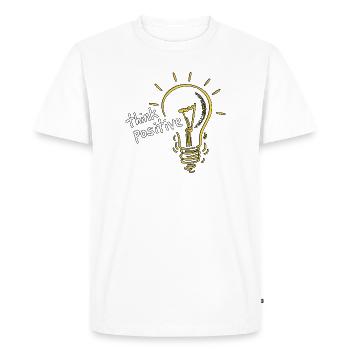 Penser positif - T-shirt Premium bio Homme - blanc - Devant - Nico (187cm)