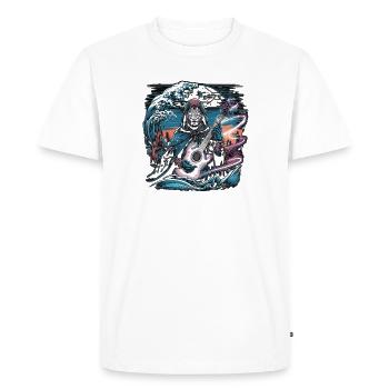 Mystic Night Guitariste Illustration - T-shirt Premium bio Homme - blanc - Devant - Nico (187cm)