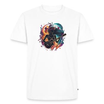Illustration d’art de guitariste céleste - T-shirt Premium bio Homme - blanc - Devant - Nico (187cm)