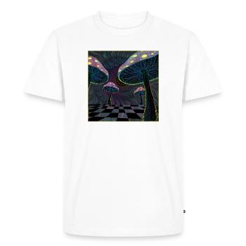 Scène De Forêt De Champignons Psychédéliques - T-shirt Premium bio Homme - blanc - Devant - Nico (187cm)