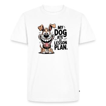 My Dog Ate My Lesson Plan Teacher - Men's Premium Organic T-Shirt - white - Front - Nico (187cm)