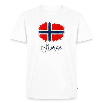 Norvège-drapeau-norvège - T-shirt Premium bio Homme - blanc - Devant - Nico (187cm)