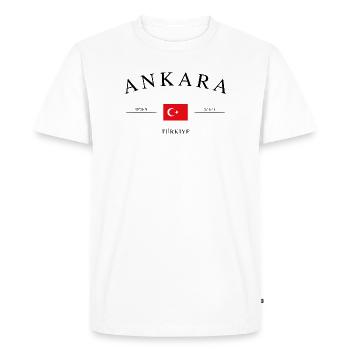Ankara Turkey – Holiday Souvenir & Gift - Men's Premium Organic T-Shirt - white - Front - Nico (187cm)