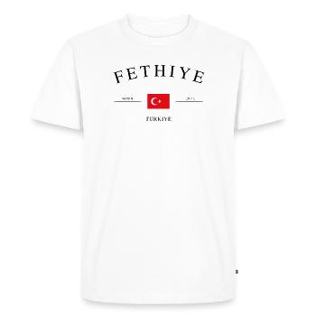 Fethiye Turkey – Holiday Souvenir & Gift - Men's Premium Organic T-Shirt - white - Front - Nico (187cm)