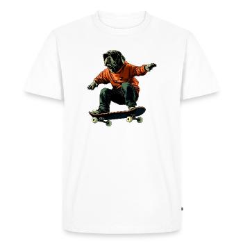 Skateboard pour chien - T-shirt Premium bio Homme - blanc - Devant - Nico (187cm)
