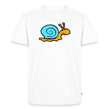 snail shell snail slug smiles sweetly - Men's Premium Organic T-Shirt - white - Front - Nico (187cm)