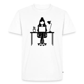 Worker Woman Computer Job - Men's Premium Organic T-Shirt - white - Front - Nico (187cm)