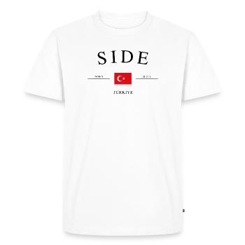 Side Türkiye – Souvenirs et cadeaux de vacances - T-shirt Premium bio Homme - blanc - Devant - Nico (187cm)