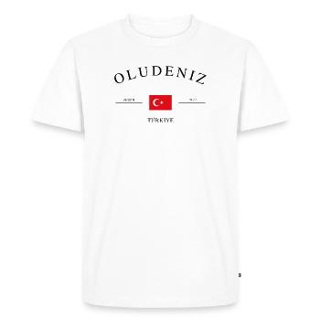 Oludeniz Turkey – Holiday Souvenir & Gift - Men's Premium Organic T-Shirt - white - Front - Nico (187cm)