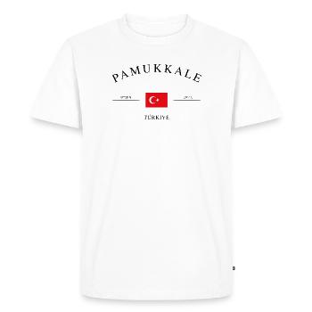 Pamukkale Turquie – Souvenir et cadeau des Fêtes - T-shirt Premium bio Homme - blanc - Devant - Nico (187cm)