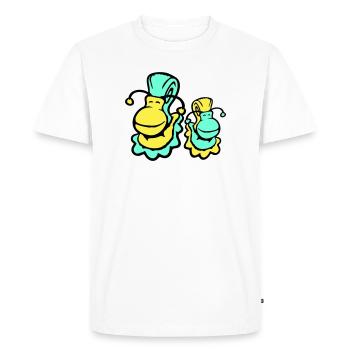 2 snail shell snails child dad mom family - Men's Premium Organic T-Shirt - white - Front - Nico (187cm)