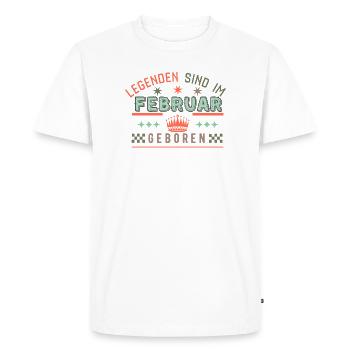Les légendes naissent en février - fête d’anniversaire - T-shirt Premium bio Homme - blanc - Devant - Nico (187cm)