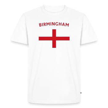 Birmingham Flag Emblem - Men's Premium Organic T-Shirt - white - Front - Nico (187cm)