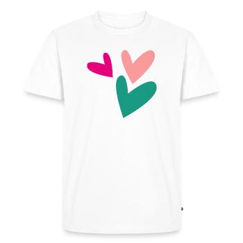 CŒUR. PAPA. MAMAN. NOEL. NOËL. EVJF. BEBE. ENFANT. - T-shirt Premium bio Homme - blanc - Devant - Nico (187cm)