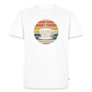 Retro Coffee Cup Coffee - Men's Premium Organic T-Shirt - white - Front - Nico (187cm)