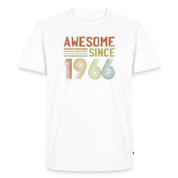 Retro 1960s Inspired Typography Design - Men's Premium Organic T-Shirt - white - Front - Nico (187cm)