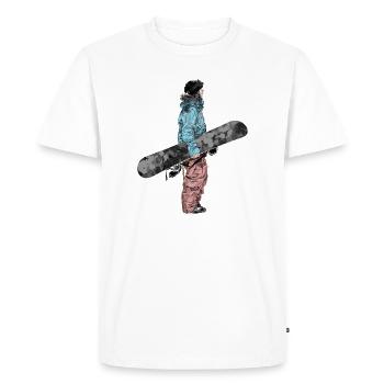 Adventure Snowboarder Illustration - Men's Premium Organic T-Shirt - white - Front - Nico (187cm)