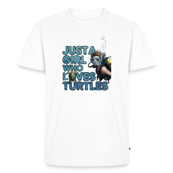 Juste une fille qui aime la plongée sous-marine - T-shirt Premium bio Homme - blanc - Devant - Nico (187cm)