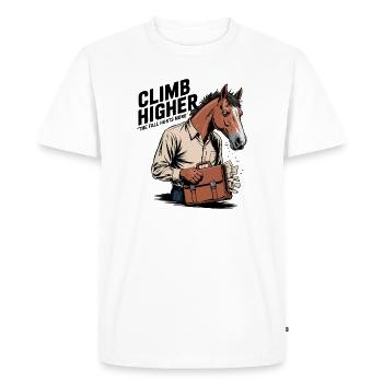 Business Horse - Men's Premium Organic T-Shirt - white - Front - Nico (187cm)