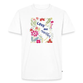 Love One Another - Men's Premium Organic T-Shirt - white - Front - Nico (187cm)