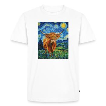 Vache des Highlands - T-shirt Premium bio Homme - blanc - Devant - Nico (187cm)