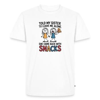 Drôle de sœur amour collation humour citation - T-shirt Premium bio Homme - blanc - Devant - Nico (187cm)
