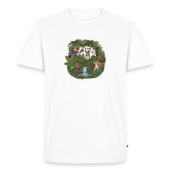 Jungle tropicale : un mélange d’animaux sous-estimé - T-shirt Premium bio Homme - blanc - Devant - Nico (187cm)