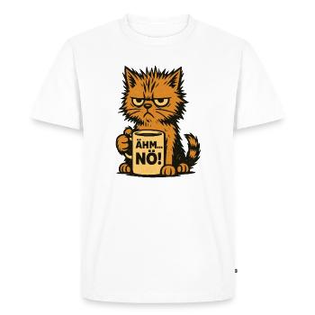 Coffee Mug – Um, Nope – Cat Design - Men's Premium Organic T-Shirt - white - Front - Nico (187cm)