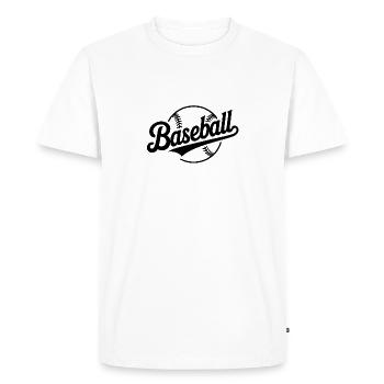 Baseball - Logo sportif cool - T-shirt Premium bio Homme - blanc - Devant - Nico (187cm)