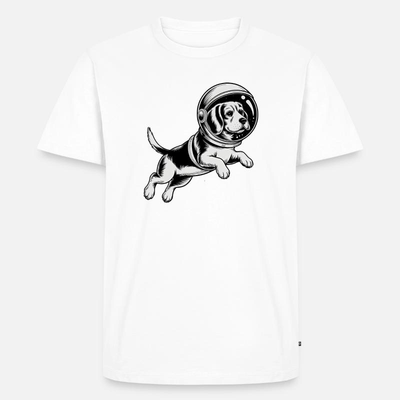 Beagle dans l'espace - Logo d'Astonomy - T-shirt Premium bio Homme - blanc